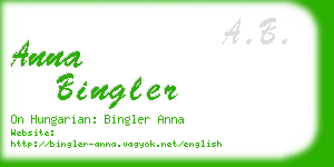 anna bingler business card